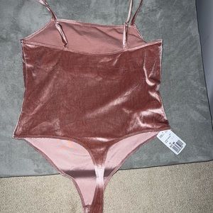 Velvet thong bodysuit XL mauve pink forever 21